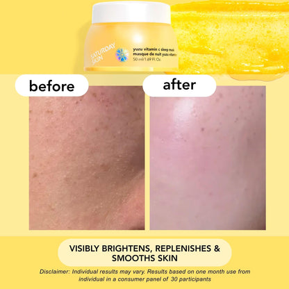 Saturday Skin Yuzu Vitamin C Sleep Overnight Face Mask Korean Skin Care Retinol Niacinamide Brightening Overnight Mask, Vegan Smooth Skin & Reduce Wrinkles, Ideal for All Skin Types - Available at All In One Marketplace Canada
