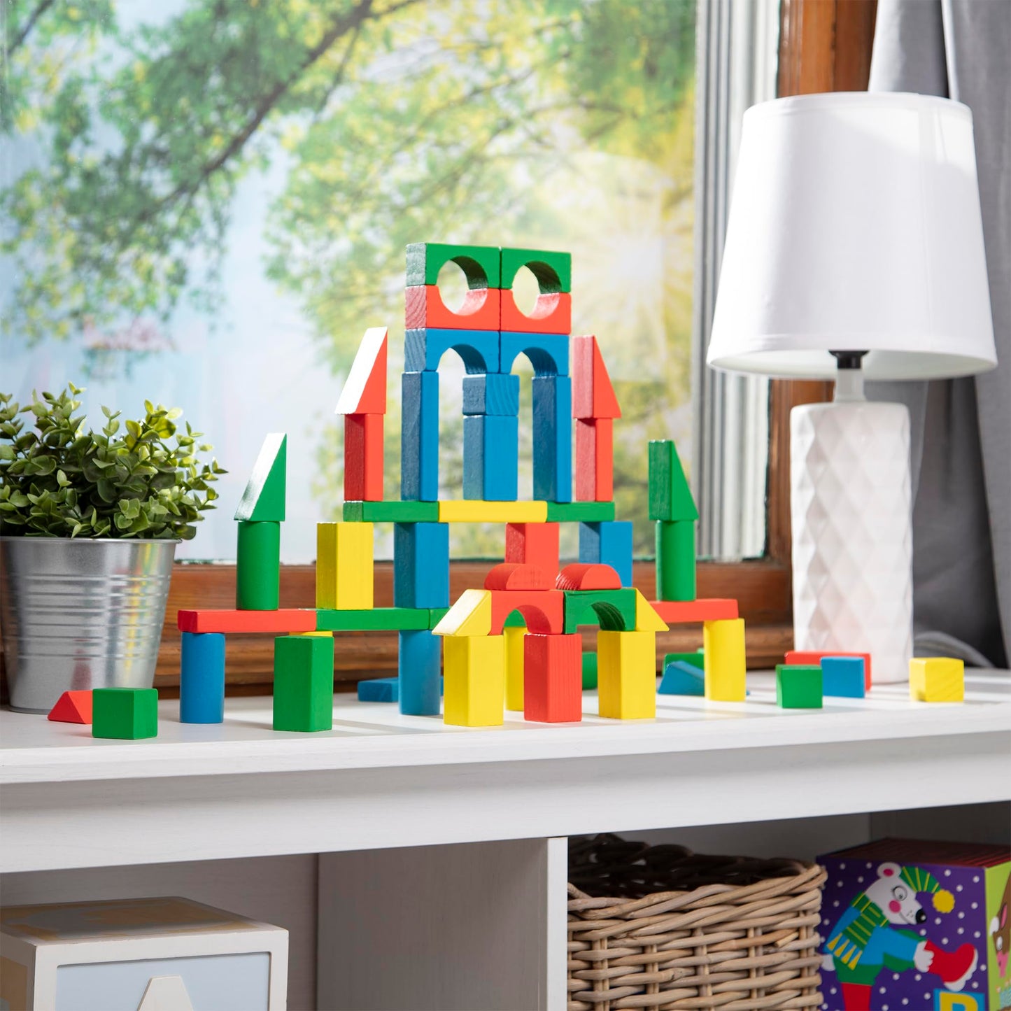Melissa & Doug 100 Wooden Building Blocks with Storage Box Melissa & Doug