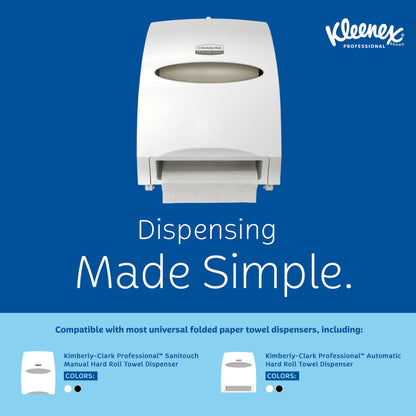 Kleenex Professional Universal Hard Roll Paper Towels, Bulk (50606), Hardwound 1.75" Core, Premium Absorbency Pockets, White (6 Rolls at 600' Each, 3,600'/Case)