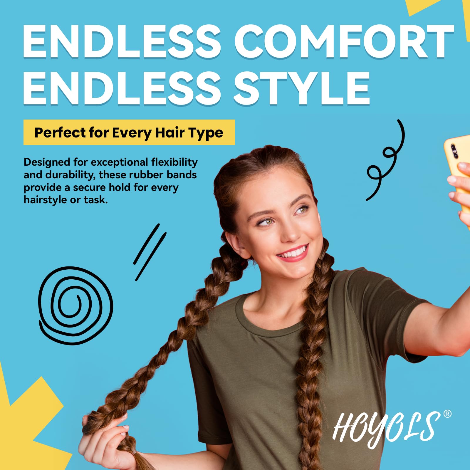 Hoyols Clear Hair Elastics 1500pcs, Strong Hold Small Mini Rubber Bands, No Damage No Crease Ponytail & Braids for Kids, Thick & Durable - Available at All In One Marketplace Canada