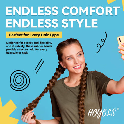 Hoyols Clear Hair Elastics 1500pcs, Strong Hold Small Mini Rubber Bands, No Damage No Crease Ponytail & Braids for Kids, Thick & Durable - Available at All In One Marketplace Canada