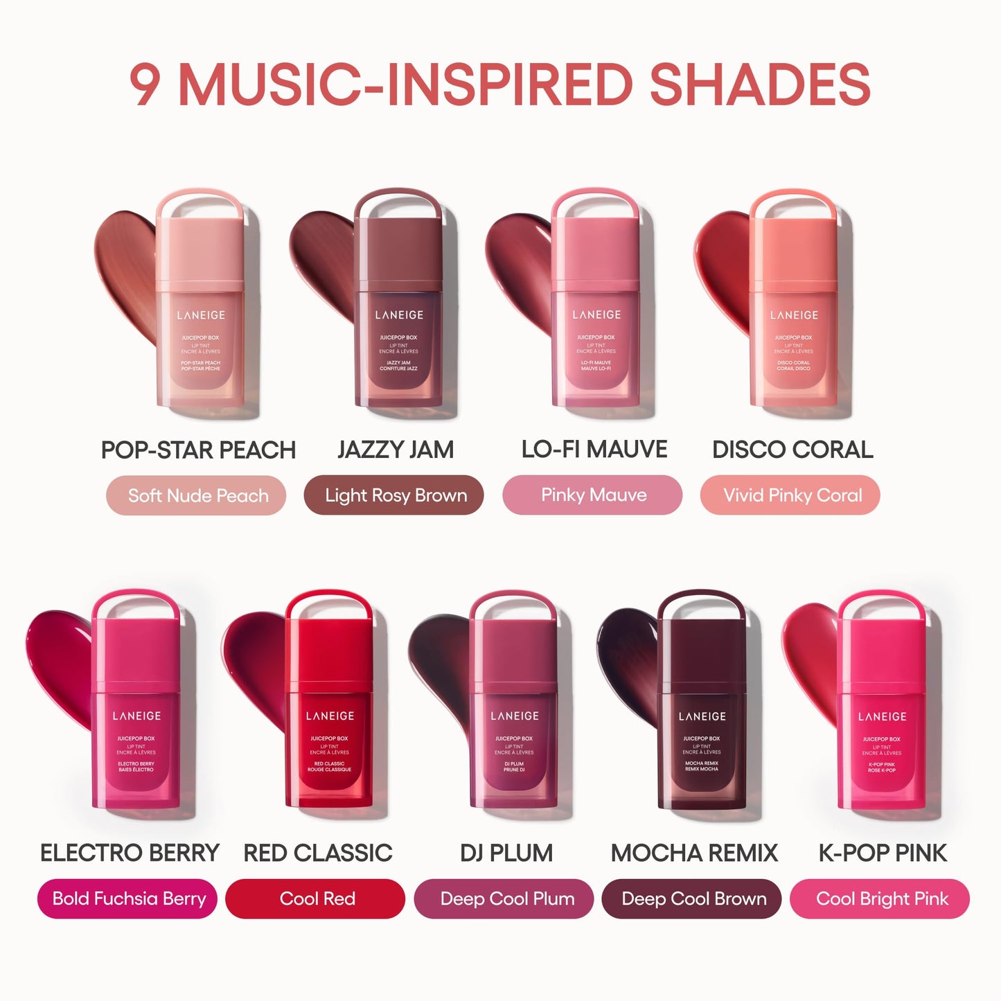 LANEIGE JuicePop Box Lip Tint | Long-Lasting Hydrating Lightweight Tint | Buildable Juicy Color & Nourishing Shine | K-Beauty Lip Essential for Long-Lasting Comfort, K-Pop Pink LANEIGE