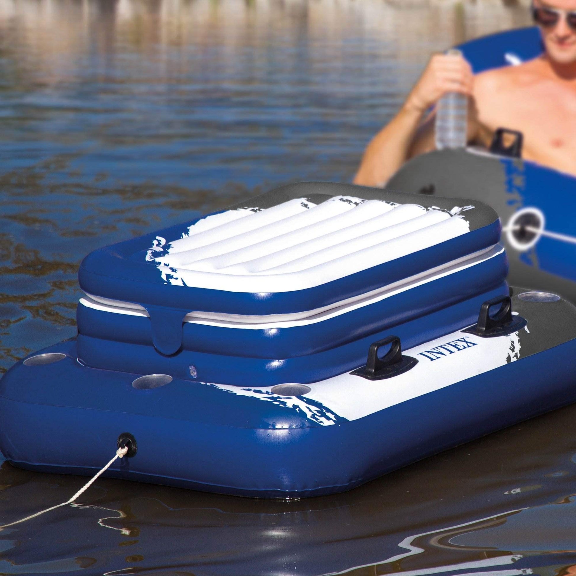 Intex 58821EP Inflatable Mega Chill II 72 Can Beverage Cooler Float with Lid Intex