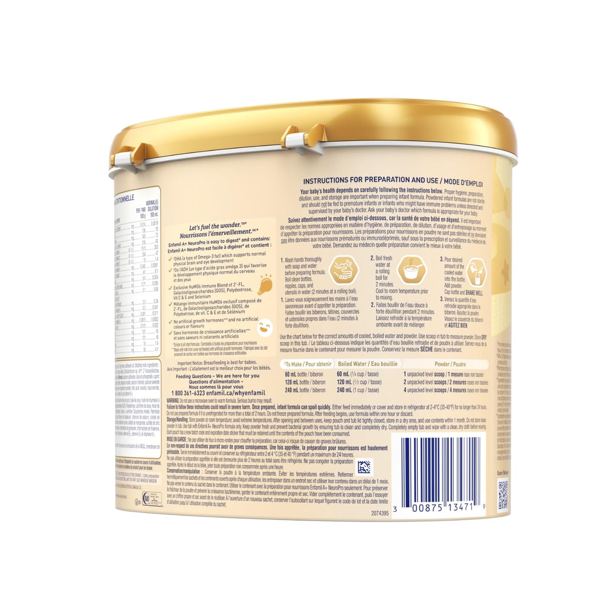 Enfamil A+ NeuroPro Baby Formula, Powder Tub, with Brain Building DHA and 2'FL for Immune Support, 0+ Months, 587g