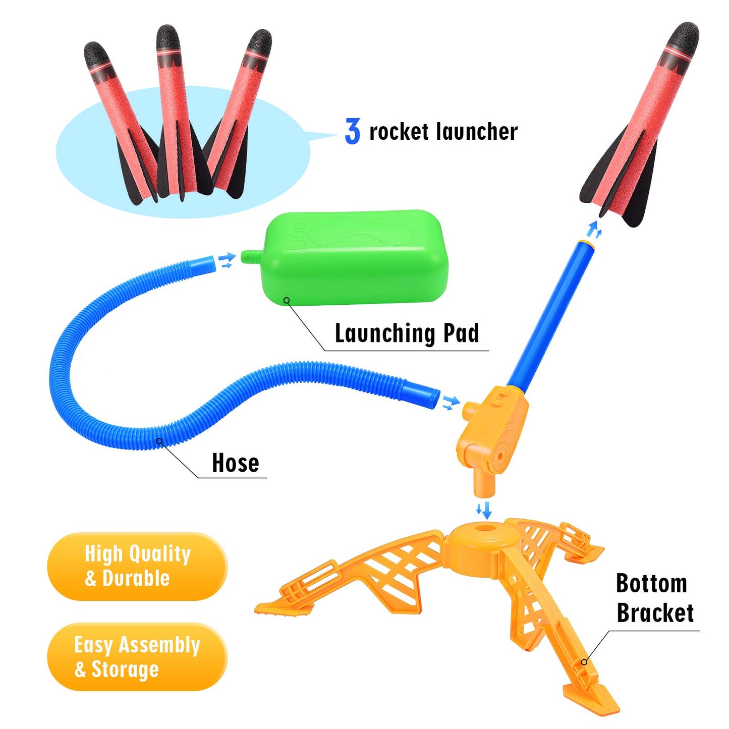 Toys for Boys Age 3-12, Notique Rocket Toy for 3-9 Year Old Boys Rocket Set Kids Toys for 3 4 5 6 7 8 9 Year Old Girls Toddler Outdoor Toy for 3-5 6-8 Christmas Birthday Gifts for Boy Girl - Available at All In One Marketplace Canada