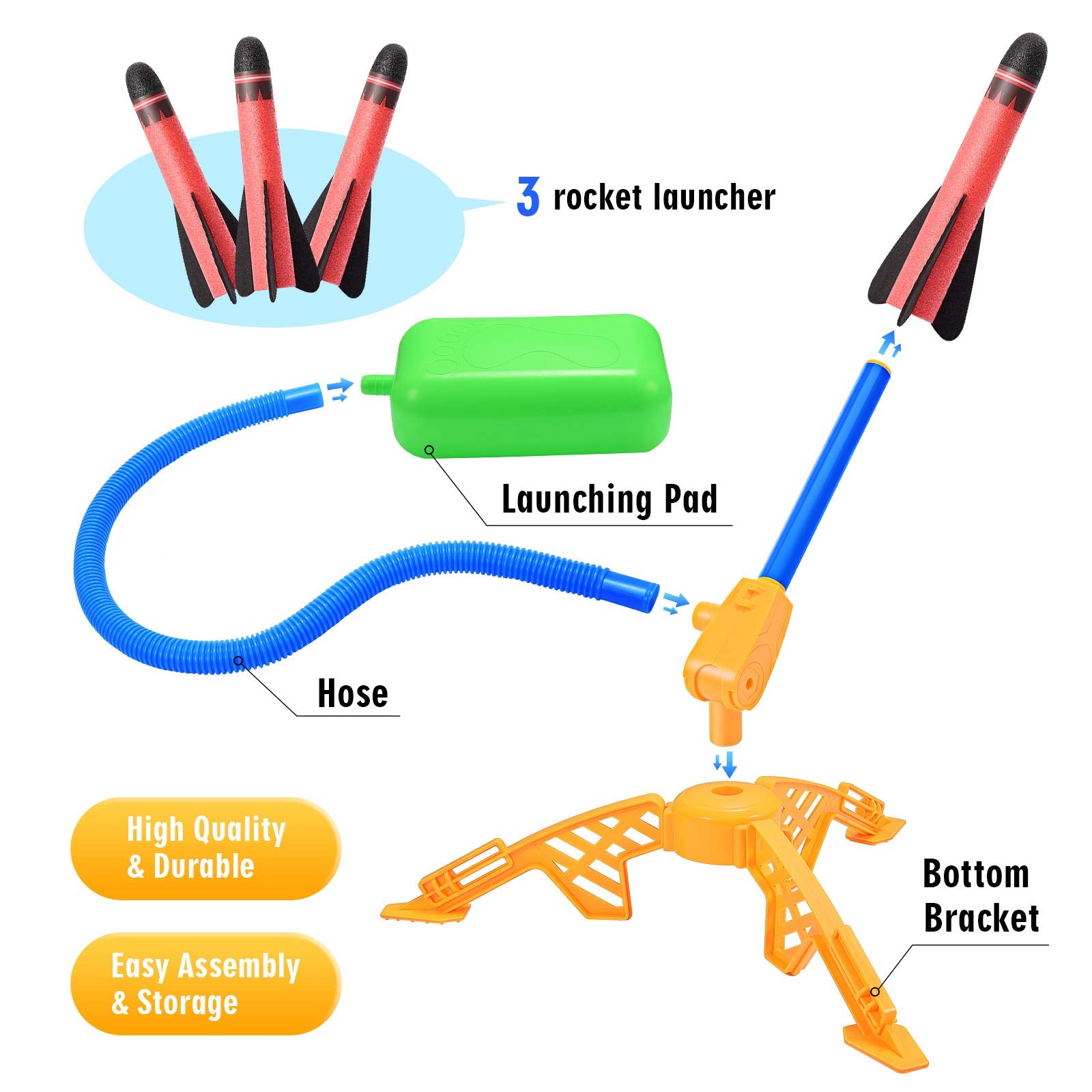 Toys for Boys Age 3-12, Notique Rocket Toy for 3-9 Year Old Boys Rocket Set Kids Toys for 3 4 5 6 7 8 9 Year Old Girls Toddler Outdoor Toy for 3-5 6-8 Christmas Birthday Gifts for Boy Girl - Available at All In One Marketplace Canada