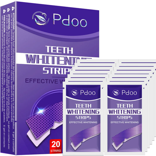 Purple Teeth Whitening Strip 20 Non-Slip Strips - Whitening for Teeth Sensitive, Professional Teeth Whitening Strips, Fast Remove Smoking, Coffee, Wine Stains, Teeth Whitening Kit Pack - Available at All In One Marketplace Canada