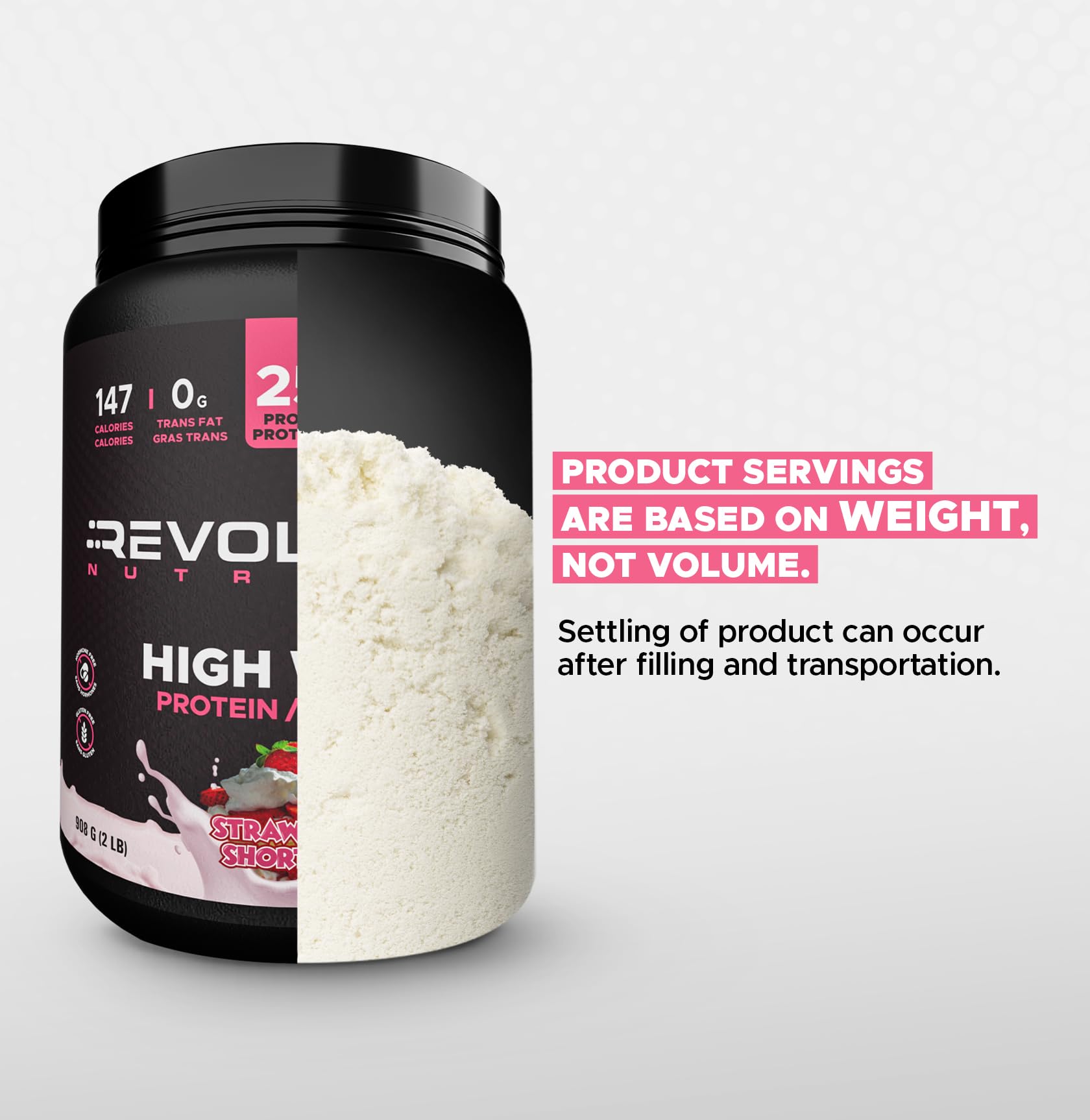 Revolution Nutrition High Whey Protein Powder - Strawberry Shortcake, 2 LB (908g)