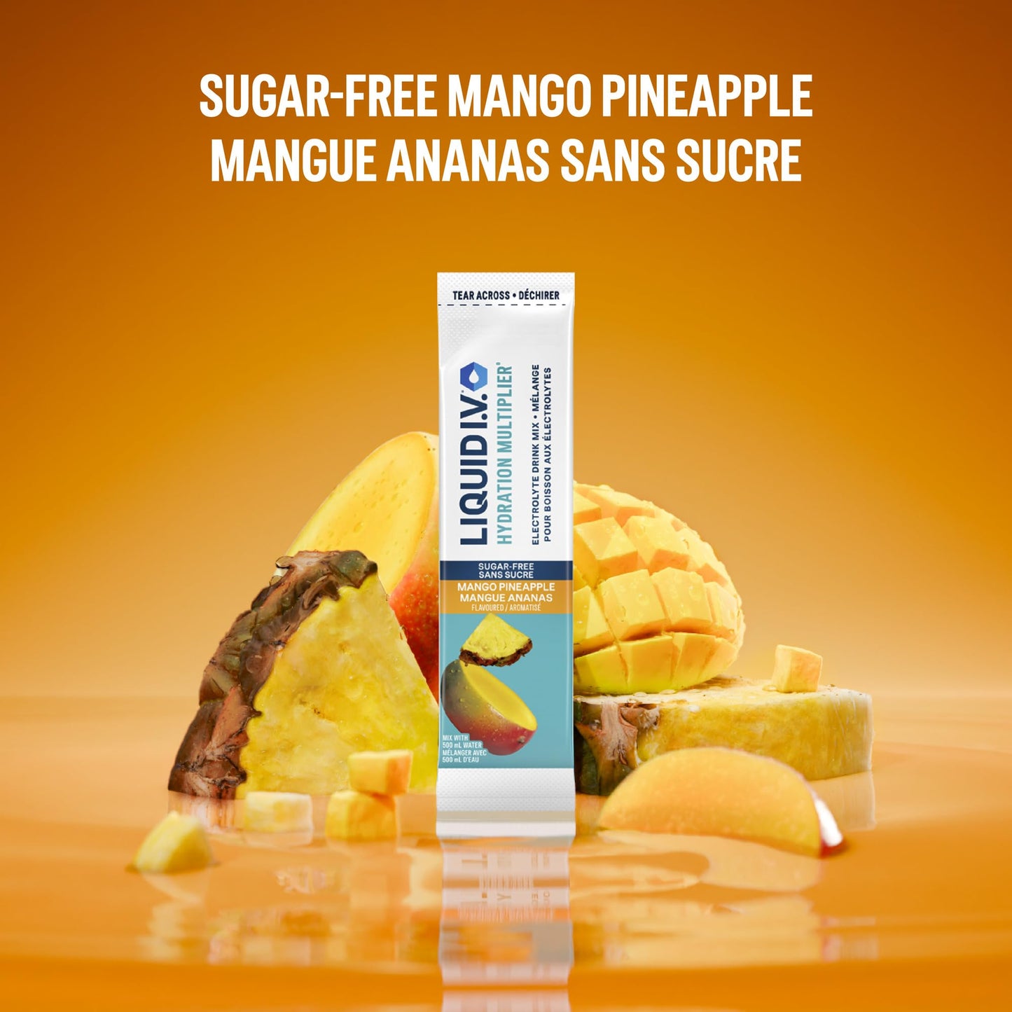 Liquid I.V. - Hydration Multiplier Electrolyte Drink Mix for Everyday - Hydration with Mango Pineapple flavour and Zero Sugar (18 sticks)