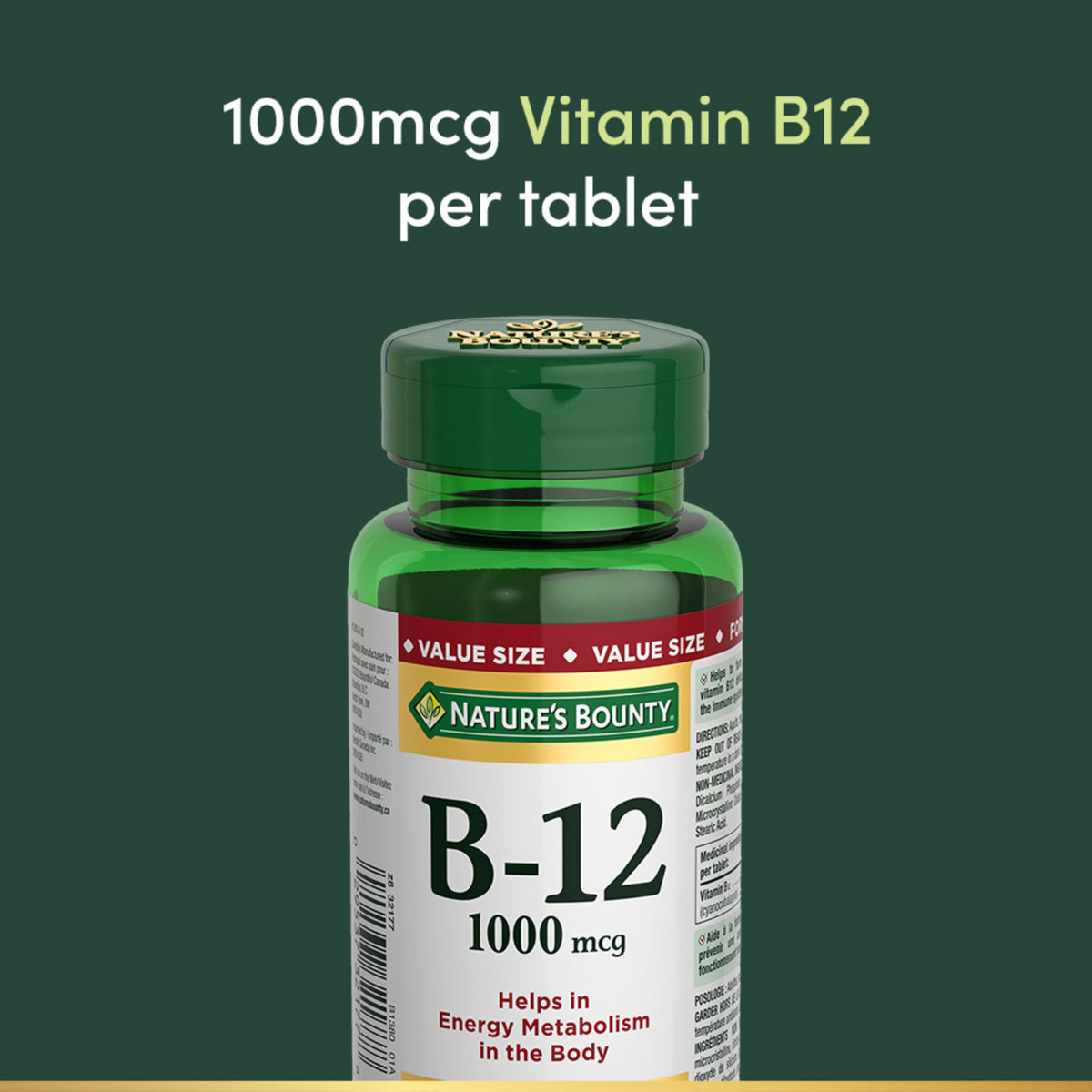 NATURE'S BOUNTY Vitamin B-12, 1000 mcg, 150 Tablets