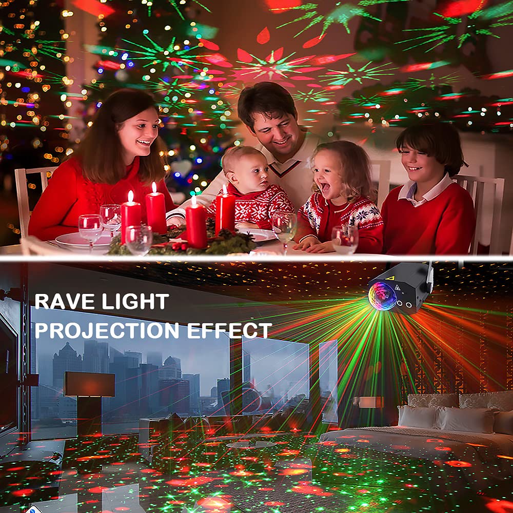 Party Lights, Disco Ball Lights,Dj Disco Lights,Rave Lights Stage Light Strobe Lights Laser Lights Sound Activated with Remote Control for Xmas Club Bar Parties Holiday Dance Christmas Birthdy 🍁 All In One Marketplace Canada