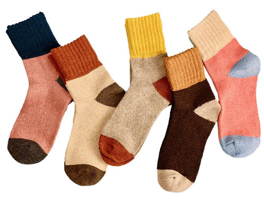 woogwin 5 Pairs Womens Winter Warm Thick Knit Wool Cozy Vintage Crew Socks 🍁 All In One Marketplace Canada