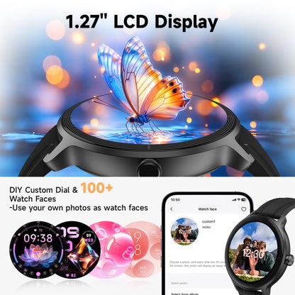 Smart Watch for Men Women, Bluetooth Calling, 1.27" HD Touchscreen Fitness Tracker, 100+ Sports Modes, AI Built-in, Heart Rate/Sleep/Step/SpO2 Monitor, IP68 Waterproof, Smartwatch for Android iPhone - Available at All In One Marketplace Canada