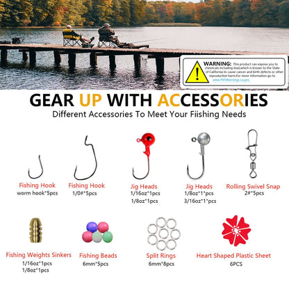 UperUper Fishing Lures Kit Set, Baits Tackle Including Crankbaits, Topwater, Spinnerbaits, Worms, Jigs, Hooks, Tackle Box and More Fishing Gear Lure for Bass Trout - Available at All In One Marketplace Canada