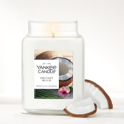 Yankee Candle Large Jar Scented Candle with up to 150 Hour Burn Time, Premium Plant Wax Blend for Cleaner Consistent Burn and Room Filling Fragrance, 22 oz, Coconut Beach 🍁 All In One Marketplace Canada