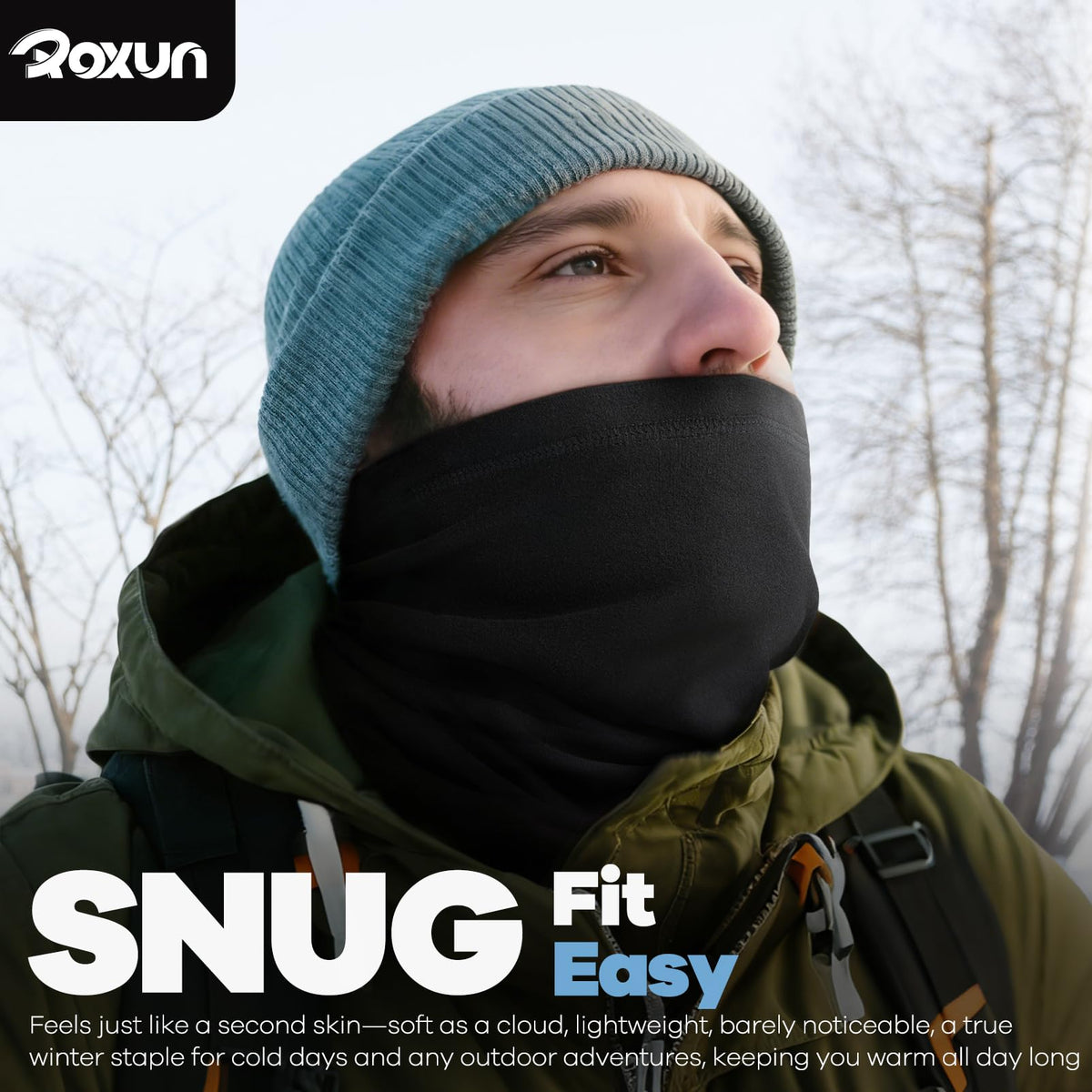 ROXUN Neck Gaiter, 2 Pack Winter Neck Warmer Fleece Cold Weather Face Mask 🍁 All In One Marketplace Canada