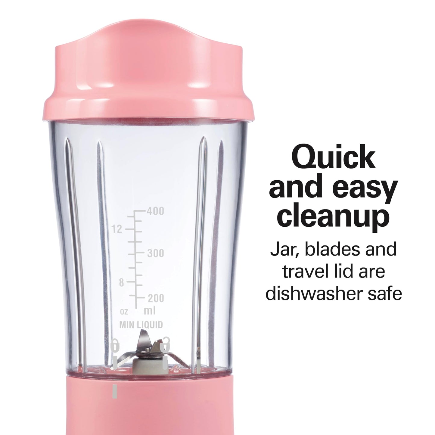 Hamilton Beach Personal Blender for Smoothies & Protein Shakes, Portable Single Serve Blender with Travel Lid, 14 oz BPA-Free Jar, 175W, Compact Countertop Blender Coral, 51171 🍁 All In One Marketplace Canada