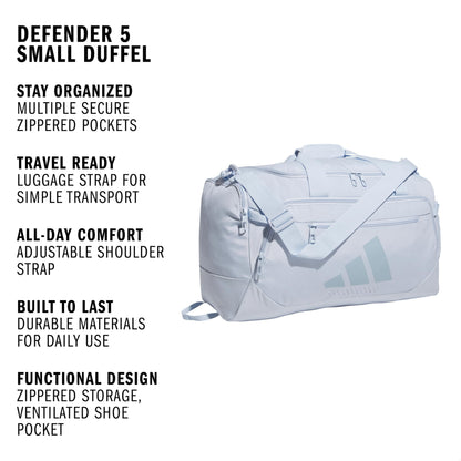 Adidas Unisex-Adult Defender 5 Small Duffel Bag, Crystal Sky/Wonder Blue, One Size Fits All adidas