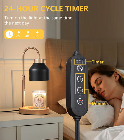 Candle Warmer Lamp,Timer,Dimmer,Adjustable Height Home Decor Electric Wax Melt Warmer with 2 Bulbs Gifts for Mom Womens Christmas Scented Jar Bedroom Living Room Decor 🍁 All In One Marketplace Canada