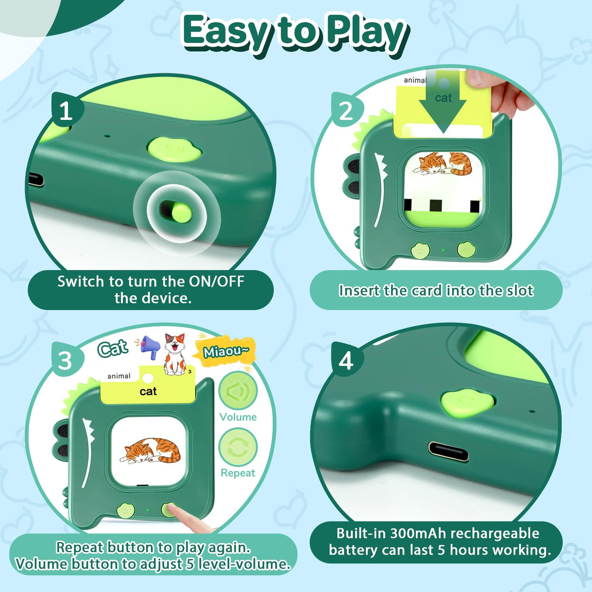 420 Words English Talking Flash Cards for Toddlers, Pocket Speech Buddy Therapy Autism Toys with 10 Songs, Preschool Educational Learning Toy for Girls Kids 1-6, Christmas Birthday Gifts 🍁 All In One Marketplace Canada