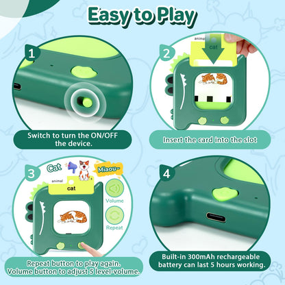 420 Words English Talking Flash Cards for Toddlers, Pocket Speech Buddy Therapy Autism Toys with 10 Songs, Preschool Educational Learning Toy for Girls Kids 1-6, Christmas Birthday Gifts 🍁 All In One Marketplace Canada