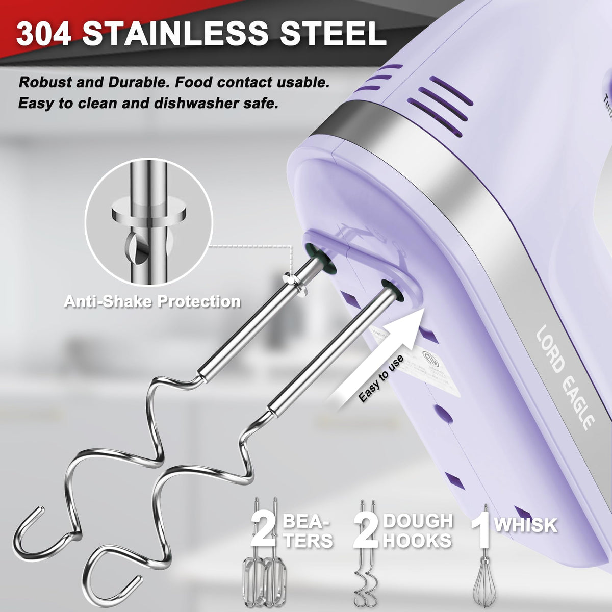 Lord Eagle Hand Mixer Electric Handheld 400W, 5-Speed Lightweight 🍁 All In One Marketplace Canada