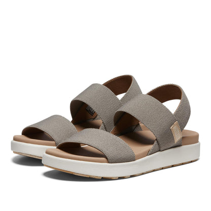 KEEN Women's Elle Backstrap Casual Platform Open Toe Wedge Sandals, Brindle/Birch, 8 KEEN