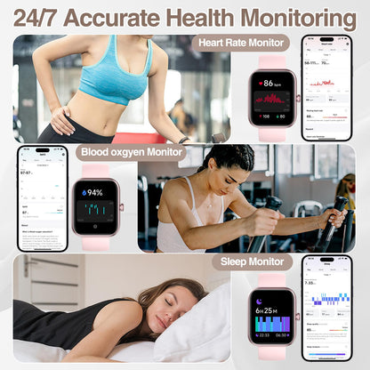 Smart Watch for Men Women with Bluetooth Call,Alexa Built-in Smartwatch,1.83"DIY Dial Fitness Watch with Sleep Heart Rate SpO2 Monitor,100+ Sport Mode,IP68 Waterproof Watch Compatible with Android iOS - Available at All In One Marketplace Canada