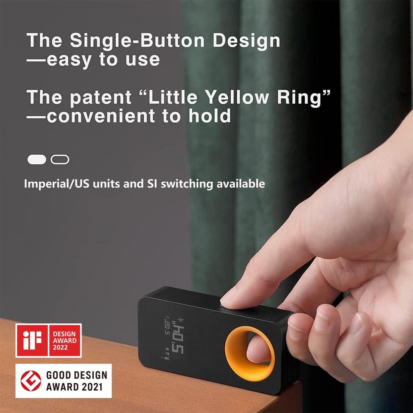 HOTO Laser Measuring Tool, Pocket-Size 98Ft Digital Laser Tape Measure ±2mm Accuracy, USB-C Rechargeable, OLED Display, Ft/M/in Unit, Real-time Data Sync, Cool Gadgets Gifts for Men & Home Use - Available at All In One Marketplace Canada