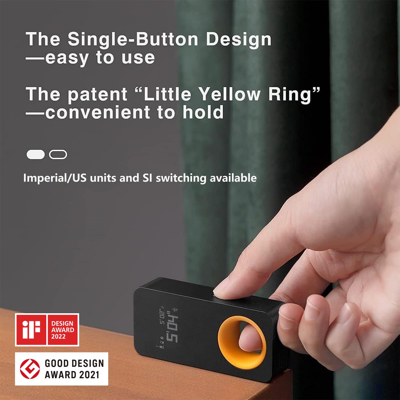 HOTO Laser Measuring Tool, Pocket-Size 98Ft Digital Laser Tape Measure ±2mm Accuracy, USB-C Rechargeable, OLED Display, Ft/M/in Unit, Real-time Data Sync, Cool Gadgets Gifts for Men & Home Use - Available at All In One Marketplace Canada