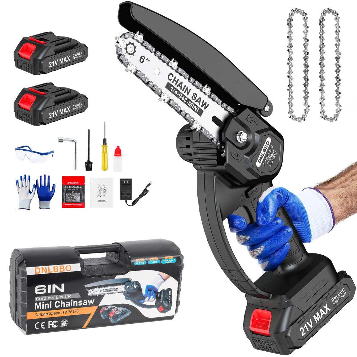 Mini Chainsaw Cordless, 6 inch Electric Chain Saw, with Power Display for Wood/Tree Cutting, Garden & Household Use Stocking Holiday Gifts for Men 🍁 All In One Marketplace Canada
