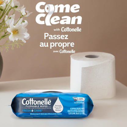 Cottonelle Toilet Paper, 24 Mega Rolls = 96 Regular Rolls, Ultra Clean, Strong Bathroom Tissue, 284 Sheets per Roll, Packaging May Vary