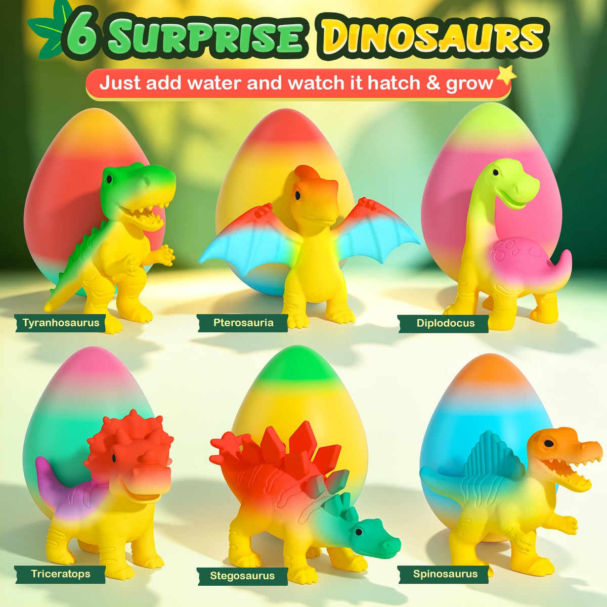 Dinosaur Hatching Eggs for Kids - 6 Pack Dinosaur Toys for Boys and Girls 🍁 All In One Marketplace Canada