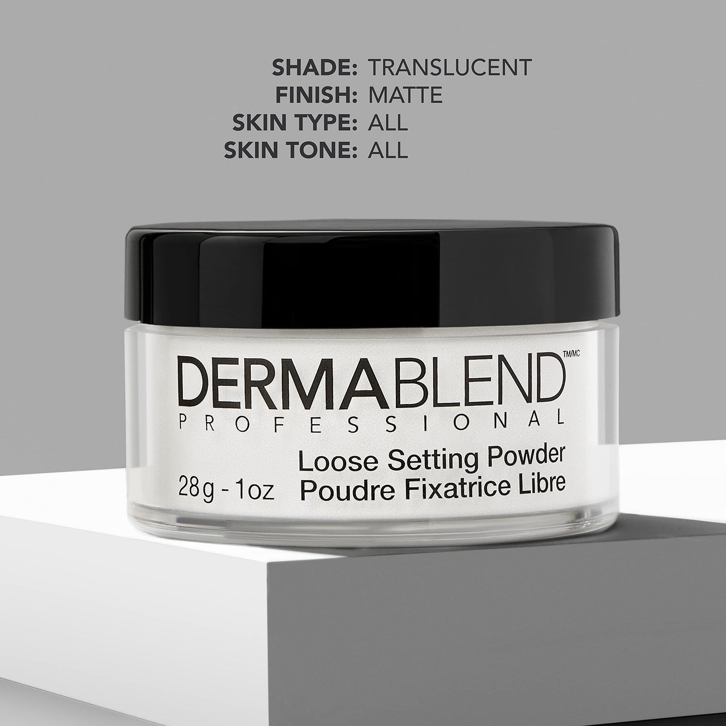 Dermablend Loose Setting Powder, Translucent Powder for Face Makeup, Mattifying Finish and Shine Control, 28g Dermablend