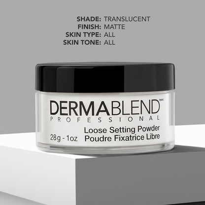 Dermablend Loose Setting Powder, Translucent Powder for Face Makeup, Mattifying Finish and Shine Control, 28g Dermablend