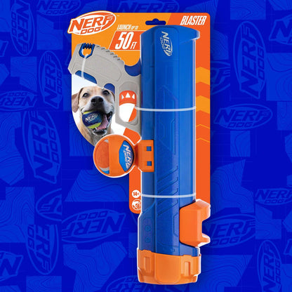 Nerf Dog Tennis Ball Blaster Dog Toy with 1 Ball, 16 in, Blue/Orange Nerf Dog