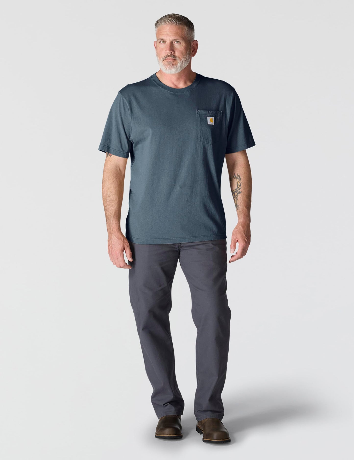 Carhartt Men's K87 Workwear Pocket Short Sleeve T-Shirt (Regular and Big & Tall Sizes), Bluestone, Large