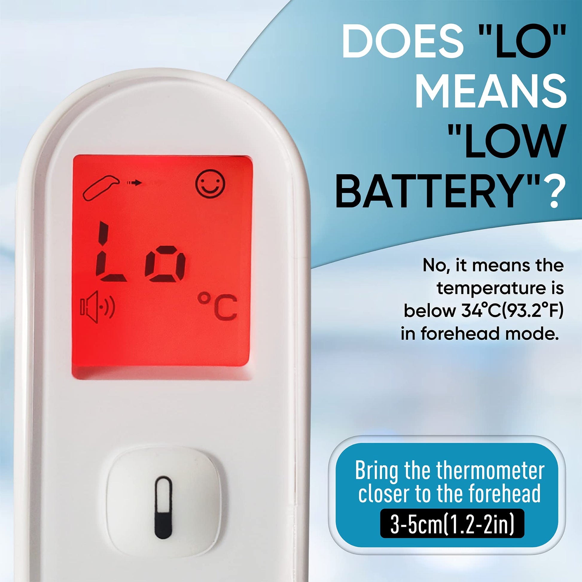 ByFloProducts, Thermometer Adult and Baby, Forehead Digital Thermometer, Infrared Thermometer, Memory and Fever Alarm, Easy to Use, 1 Second Reading Temperature