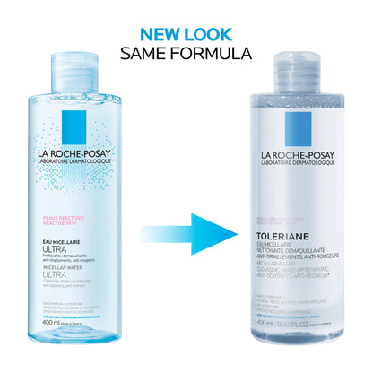 La Roche Posay Toleriane Micellar Water for Reactive Skin, Gently Cleanses & Removes Makeup, Formulated with Glycerin for Hydration, Fragrance-Free & Alcohol-Free, Recommended by Dermatologists, 400ml La Roche-Posay
