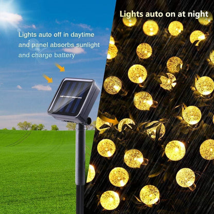 Toodour Solar String Lights Outdoor, 56ft 100 LED Globe String Lights, Waterproof Crystall Ball Lights Solar Patio Lights with 8 Modes for Garden Lawn Gazebo Yard, Outdoor Decorations - Warm White