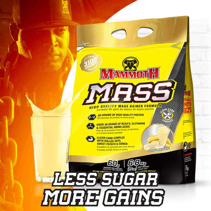 MAMMOTH MASS Weight Gainer Protein Powder - High Calorie Muscle Building Shake, Vanilla, 15 lb