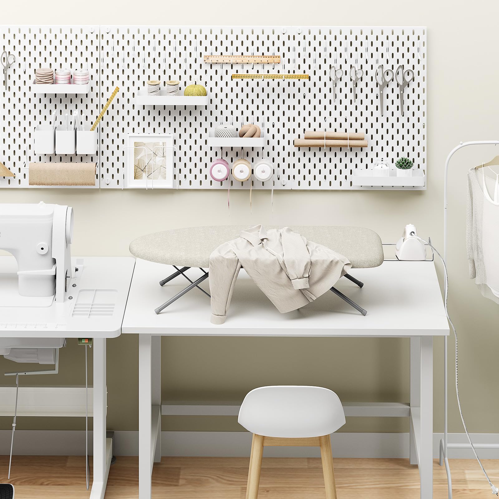 KINGBOARD Tabletop Ironing Board, Small Iron Board with Iron Rest, Folding Iron Board, Extra Thick Cover, Portable Tabletop Ironing Board with Non-Slip Feet, 30x12 Beige - Available at All In One Marketplace Canada