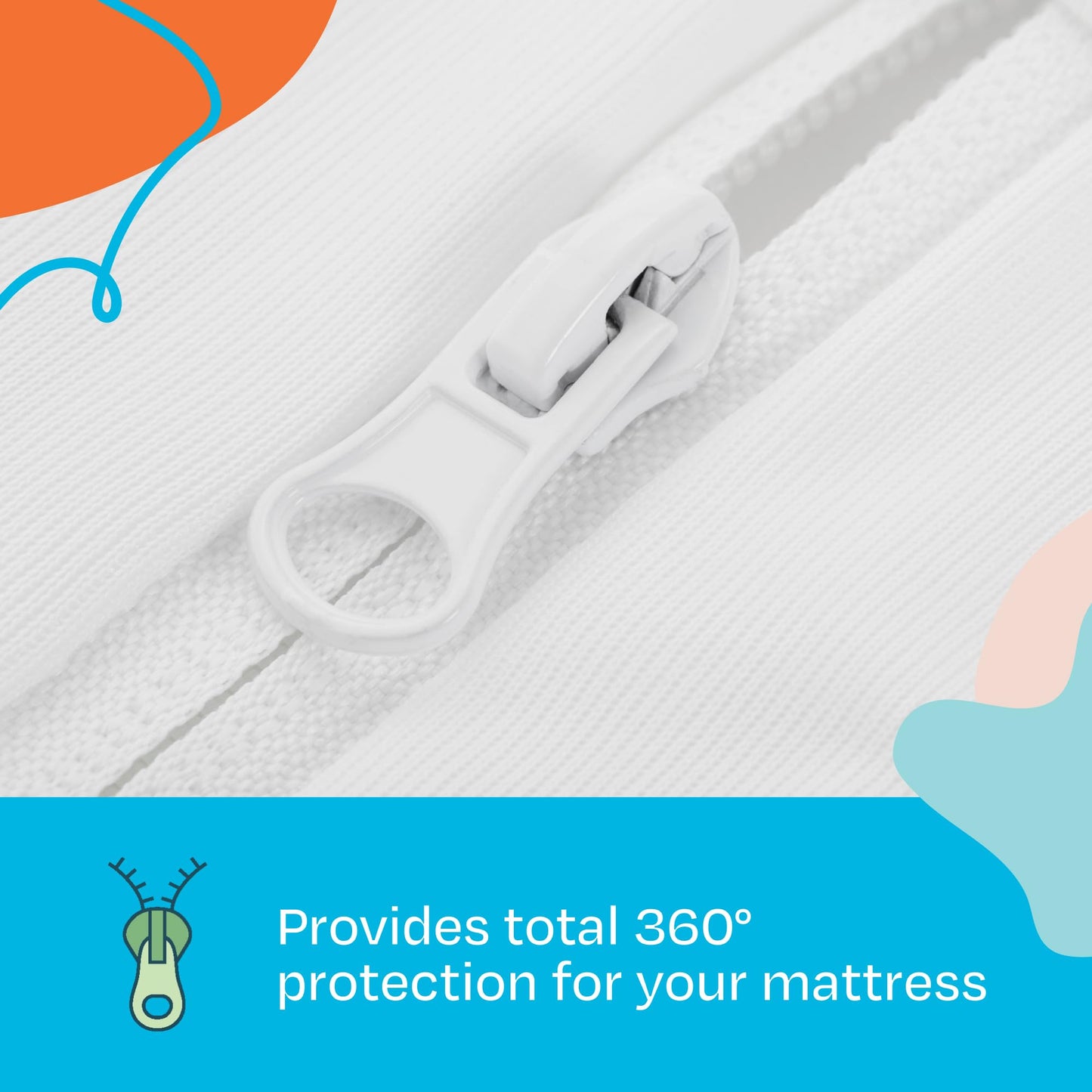 LINENSPA Zippered Encasement Waterproof, Dust Mite Proof, Bed Bug Proof, Hypoallergenic Breathable Mattress Protector - Queen Size White 🍁 All In One Marketplace Canada