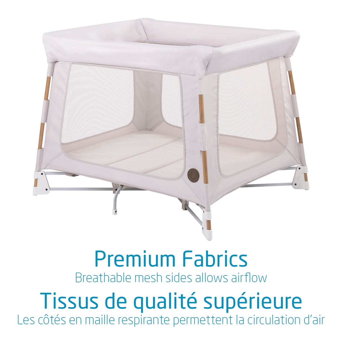 Maxi-Cosi Swift Playard, Playpen with 3-in-1 (Newborn bassinet, toddler, play), Portable, ultra comfort, 1 step fold, travel bag included, Horizon Sand Maxi-Cosi