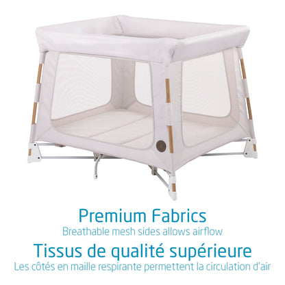 Maxi-Cosi Swift Playard, Playpen with 3-in-1 (Newborn bassinet, toddler, play), Portable, ultra comfort, 1 step fold, travel bag included, Horizon Sand Maxi-Cosi