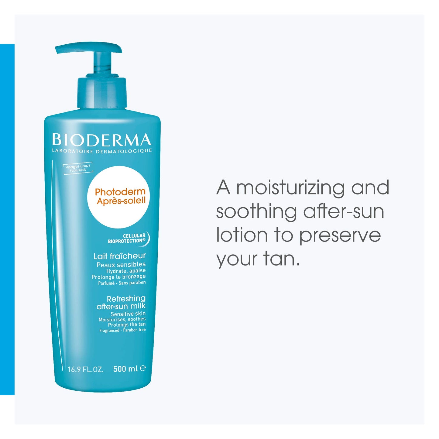 Bioderma - Photoderm - After Sun Milk - Skin Soothing and Moisturizing - Prolongs the Tan - for Sensitive Skin - 16.7 fl.oz. Bioderma