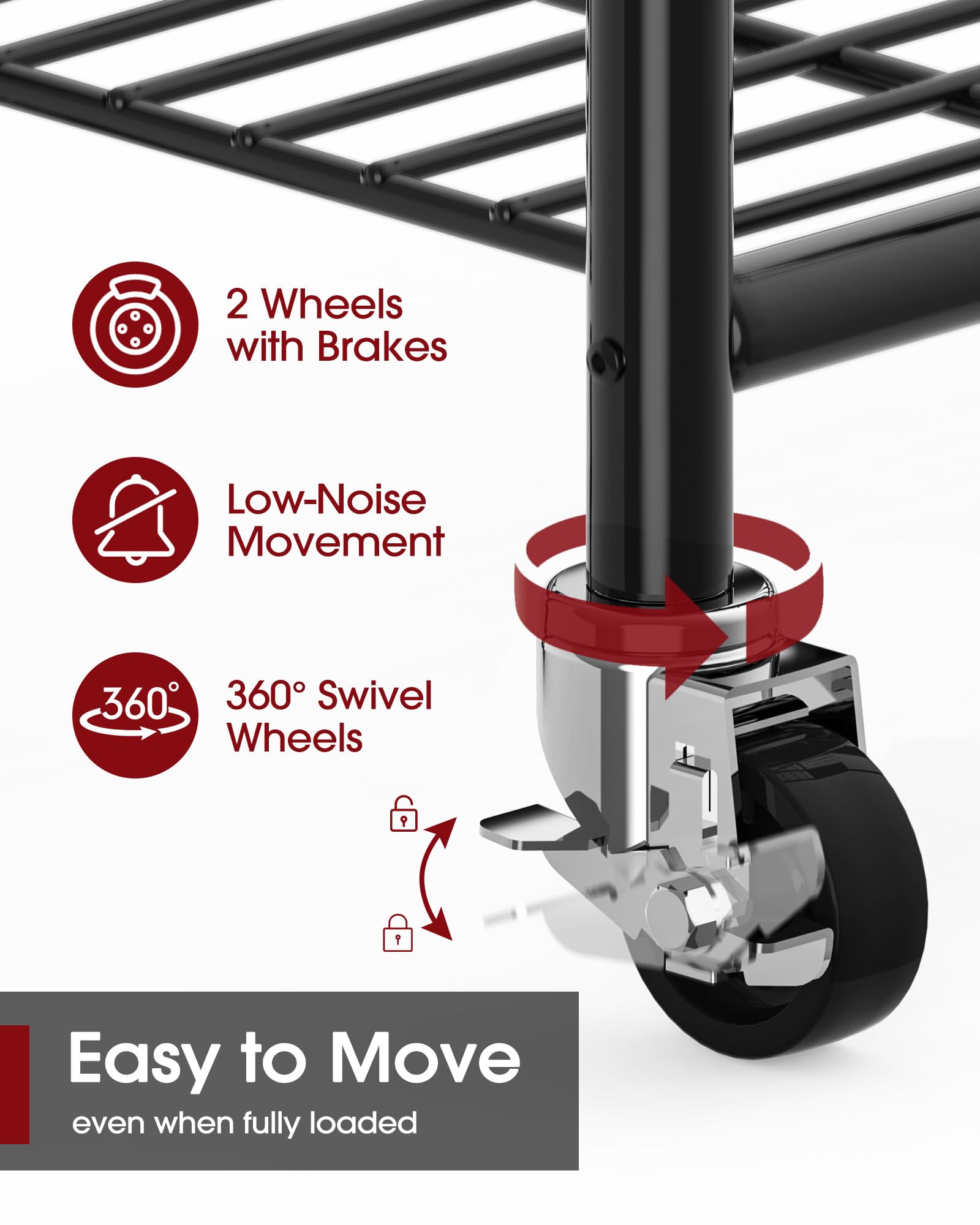 Sakugi Clothing Rack - Coat Rack with Shelves & Wheels, Multi-Functional Clothes Rack with Hooks, Sturdy Metal Garment Shelf for Bedroom, Laundry, Balcony, 84W × 31D × 202H cm, Black - Available at All In One Marketplace Canada