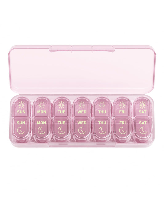 Daviky Weekly Pill Organizer 2 Times a Day, 7-Day AM PM Medicine Case, Travel-Friendly Pill Box for Fish Oils, Vitamins & Supplements - Available at All In One Marketplace Canada