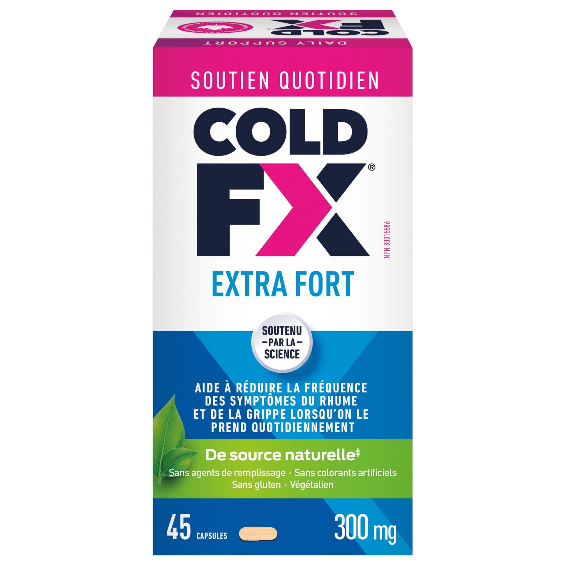 COLD-FX Extra Strength, Helps reduce the frequency of Cold and Flu Symptoms when taken daily, Formula contains uniquely derived extract from North American Ginseng, 50% more active ingredient compared to COLD-FX Daily Support Regular Strength, 45 Vegan Ca - Available at All In One Marketplace Canada
