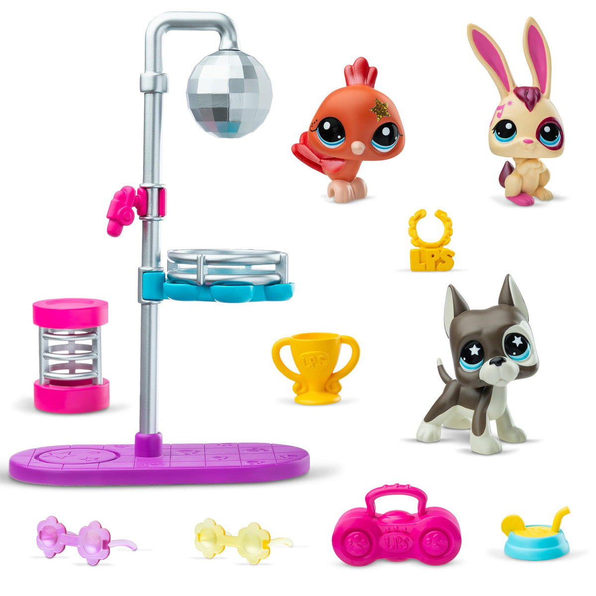 Littlest Pet Shop - Disco Nights Play Pack, Gen 7 Authentic LPS Bobble Head Toy Figure, Collectible Toy Animal, Ages 4+